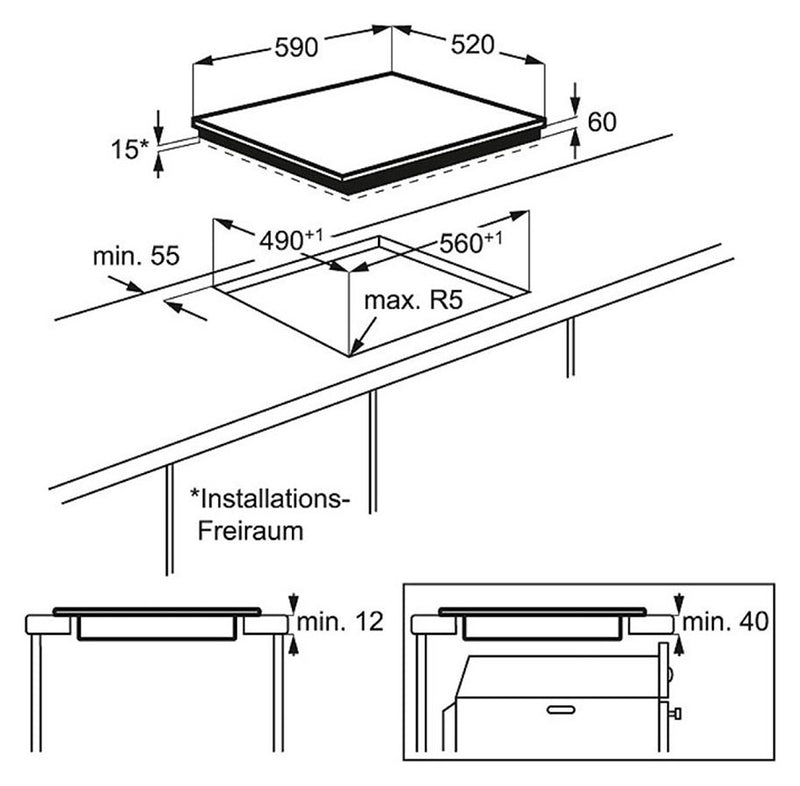 AEG 60cm Built-In Induction Hob with 4 Cooking Zones - HK604200IB - Limited Stock