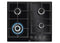 AEG 60cm Built-In Gas Hob on Glass with 4 Burners and Cast Iron Support - HKB64450NB