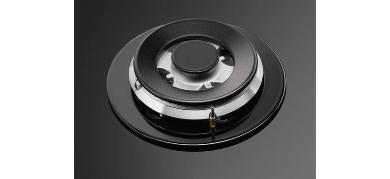 AEG 75cm Built-In Gas Hob on Glass with 5 Burners and Cast Iron Support - HKB75540NB