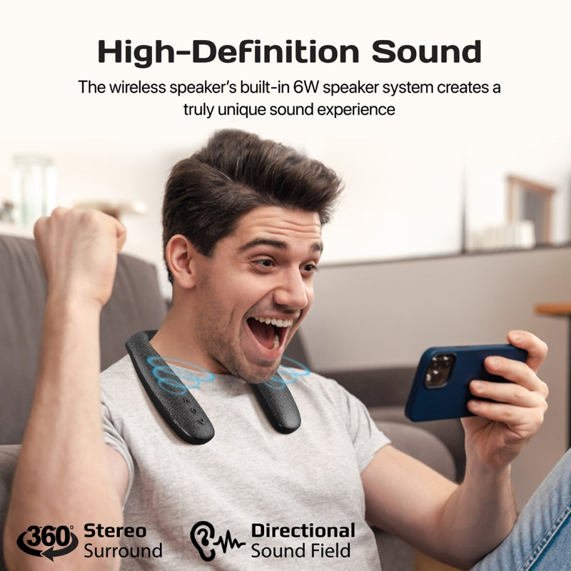PROMATE Dynamic Stereo Wearable Neckband Wireless Speaker - HOOK