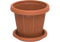COSMOPLAST 6" / 8" / 10" / 12" / 14" / 16" Cedargrain Flowerpot with Tray - IFFPXX series