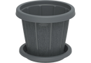 COSMOPLAST 6" / 8" / 10" / 12" / 14" / 16" Cedargrain Flowerpot with Tray - IFFPXX series