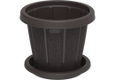 COSMOPLAST 6" / 8" / 10" / 12" / 14" / 16" Cedargrain Flowerpot with Tray - IFFPXX series