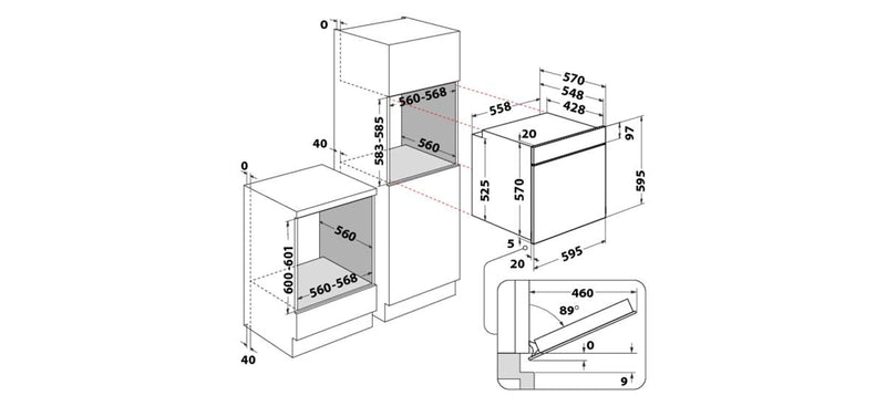INDESIT 71L Multifunctional Ventilated Oven 60cm - IFW55Y4IX - Limited Stock