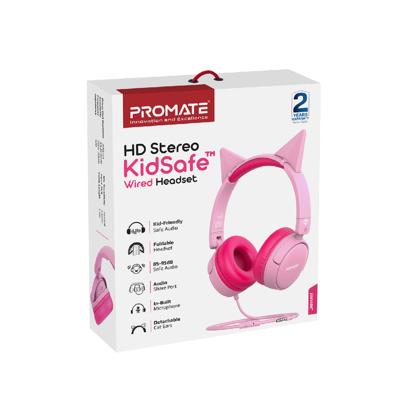 PROMATE HD Stereo KidSafe Wired Headset - JEWEL