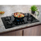 ELECTROLUX 90cm Built-In Gas on Glass Hob with 5 Burners and Cast Iron Support - KGG95375K