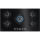 ELECTROLUX 90cm Built-In Gas on Glass Hob with 5 Burners and Cast Iron Support - KGG95375K