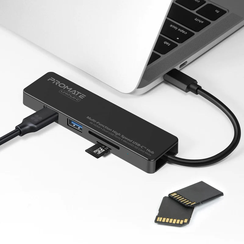 PROMATE 4in1 Multi-Function High Speed USB-C™ Hub - LINKHUB-C