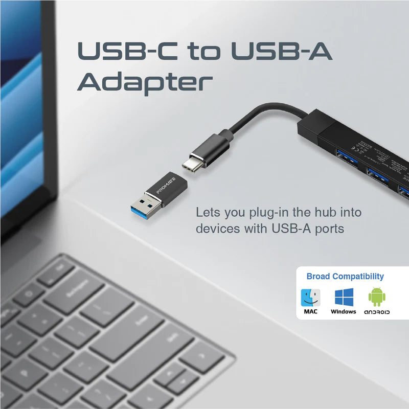 PROMATE 4-in-1 Multi-Port USB-C Data Hub - LITEHUB-4