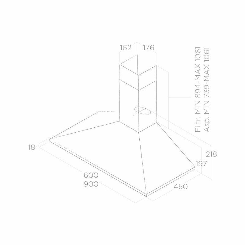 ELICA MISSY 60cm Stainless Steel Chimney Hood - MISSY-IX/F/60 - New Arrival