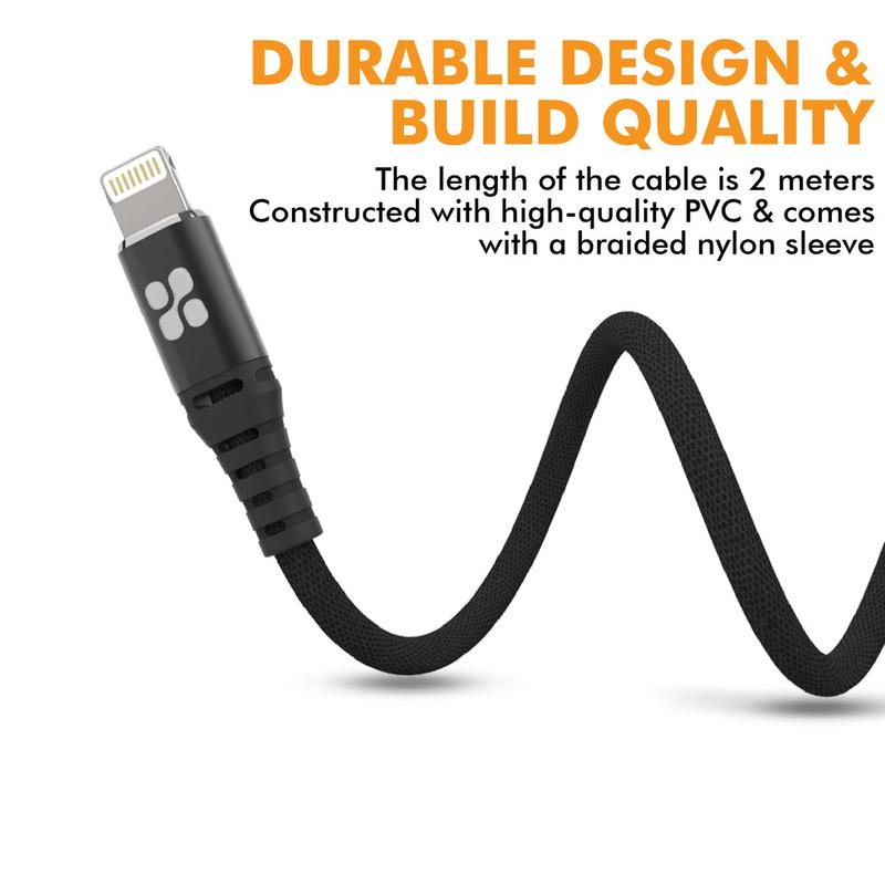 PROMATE NERVELINK-I2 USB-A to lightning, 2mt MFi Certified - Sept Promo till 30 Sept