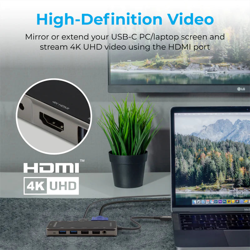 PROMATE 11in1 Ultra-Fast Multiport USB-C Hub with 100W Power Delivery - PRIMEHUB-PRO