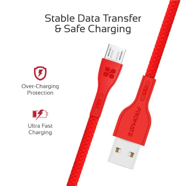 PROMATE USB-A to Micro-USB, 1.2mt Premium - POWERBEAM-M - Sept Promo till 30 Sept