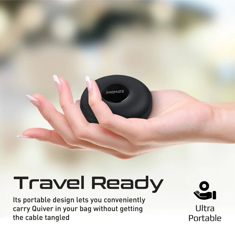 PROMATE 3-in-1 Retractable Magnetic Charging Cable - QUIVER.BLACK - Sept Promo till 30 Sept