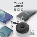 PROMATE 3-in-1 Retractable Magnetic Charging Cable - QUIVER.BLACK - Sept Promo till 30 Sept