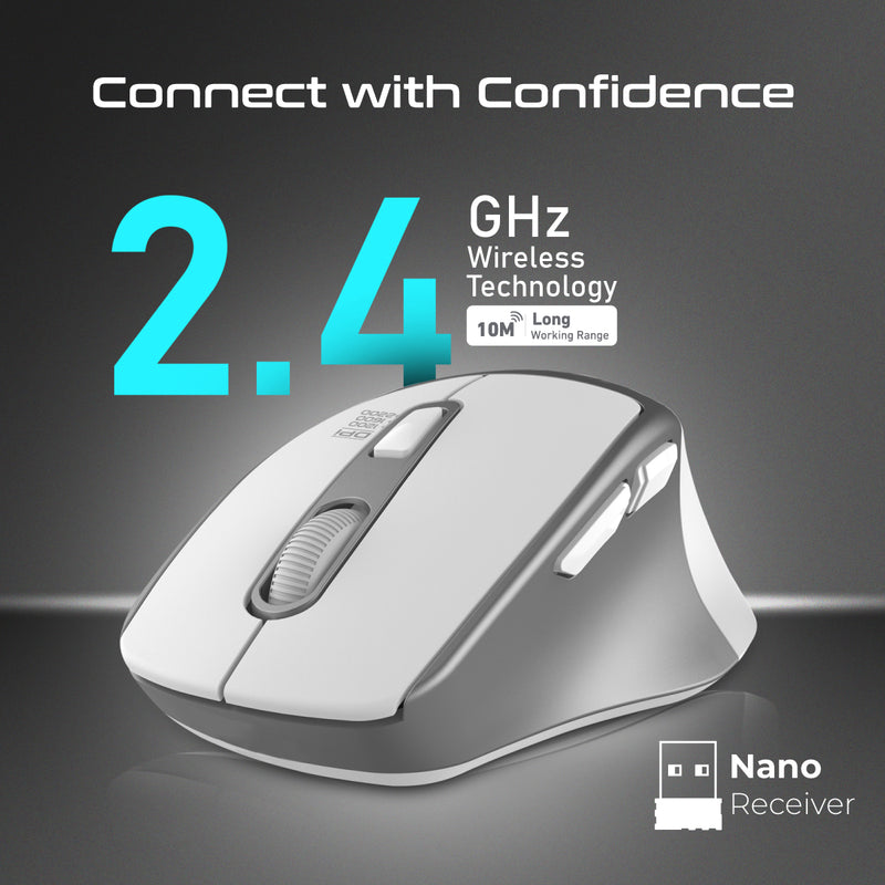 PROMATE 2.4GHz Ergonomic 2200 DPI Silent Click Wireless Mouse - SAMIT - New Arrival