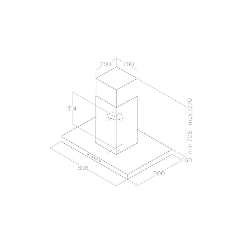 ELICA Spot Plus Island Hood 90 x 60 Stainless Steel - SPOTPLUSISLIXA90