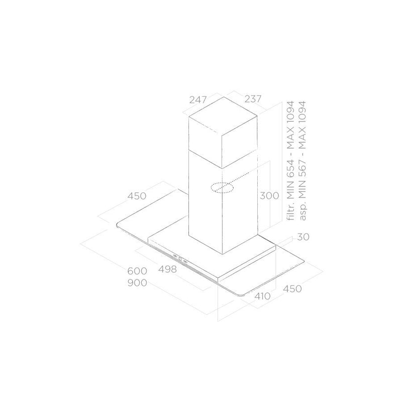 ELICA TRIBE 90cm Chimney Hood - TRIBE-A-IX/A/90