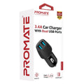 PROMATE VOLTRIP-DUO 3.4A Car Charger With Dual USB Ports - VOLTRIP-DUO