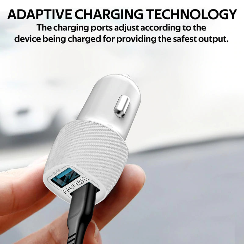 PROMATE VOLTRIP-DUO 3.4A Car Charger With Dual USB Ports - VOLTRIP-DUO