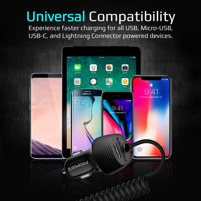 PROMATE VOLTRIP-UNI 3.4A Multi-Connect Universal Car Charger with USB Port - VolTrip-Uni - SPECIAL RAMADAN KAREEM OFFER Till 1O April 2024