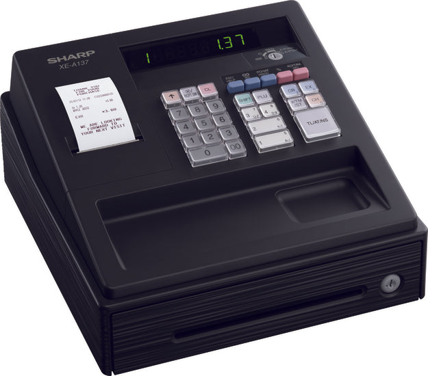 SHARP Entry Level Electronic Cash Register - XE-A137 + 2 x FREE Thermal Paper Rolls - Promo Till  30 June or Until stock last