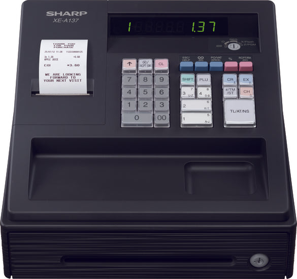 SHARP Entry Level Electronic Cash Register - XE-A137 + 2 x FREE Thermal Paper Rolls - Promo Till  30 June or Until stock last