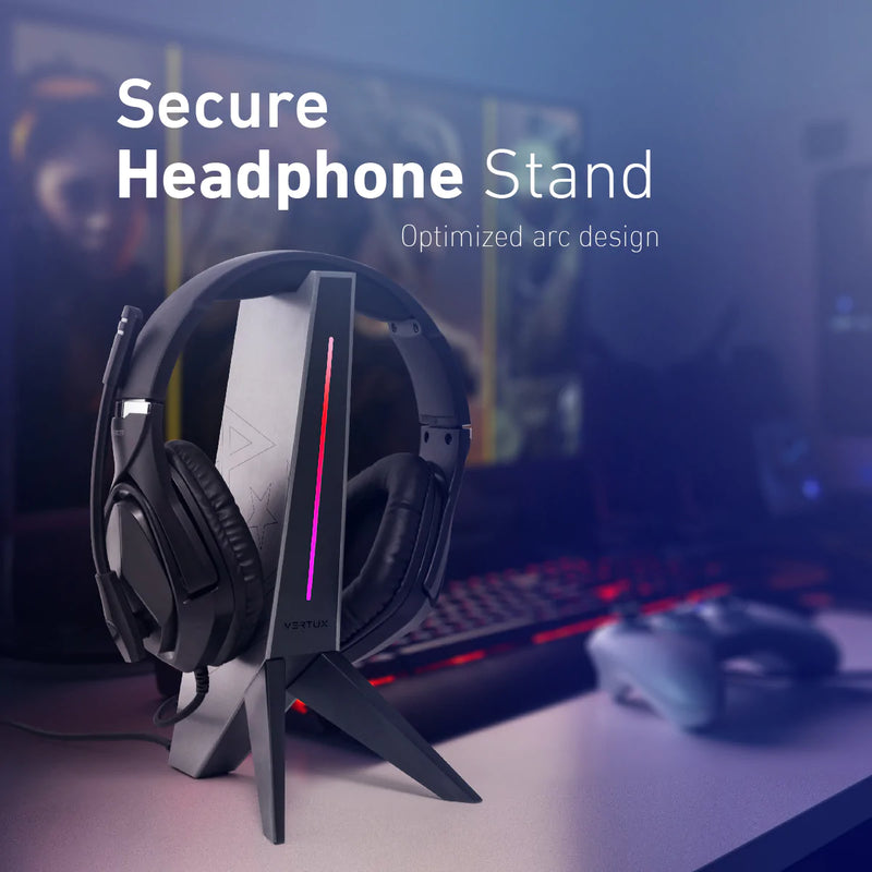 VERTUX 4-In-1 Integrated Gaming Headset Stand - ZULU