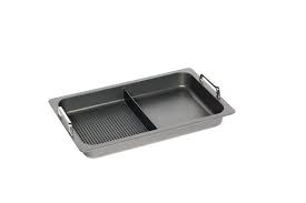 AMT Gastroguss Non stick Induction gastronorm pan with grill surface & with stainless steel handles - I-55333GGS-E - Limited Stock