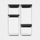 BRABANTIA TASTY+ Dark Grey, Set of 4 Mix Square Canister