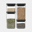 BRABANTIA TASTY+ Dark Grey, Set of 4 Mix Square Canister