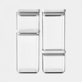 BRABANTIA TASTY+ Dark Grey, Set of 4 Mix Square Canister