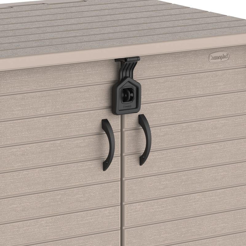 COSMOPLAST 850L Cedargrain Storage Shed - IFOFGB001 - Last on Display @ Bagatelle Concept Store - Sept Promo or Until Stock Last