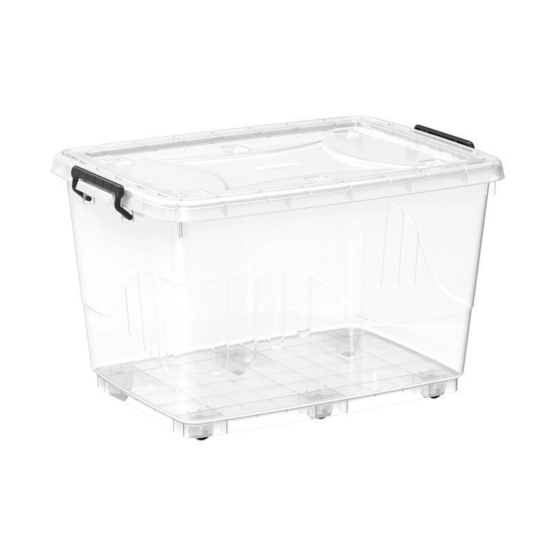 COSMOPLAST 82L/132L Clear Plastic Storage Box with Wheels & Lockable Lid - IFHHST Series - Pre Xmas Sales Till 15 Dec or Until Stock Last