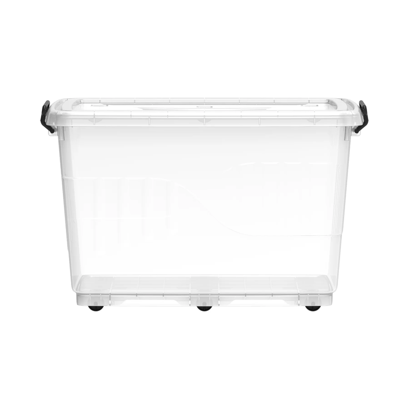 COSMOPLAST 82L/132L Clear Plastic Storage Box with Wheels & Lockable Lid - IFHHST Series - Pre Xmas Sales Till 15 Dec or Until Stock Last