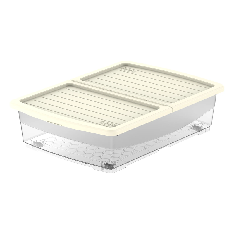 COSMOPLAST 25L/ 45L Clear Plastic Underbed Storage Box with Wheels & Lockable Lid - IFHHST Series