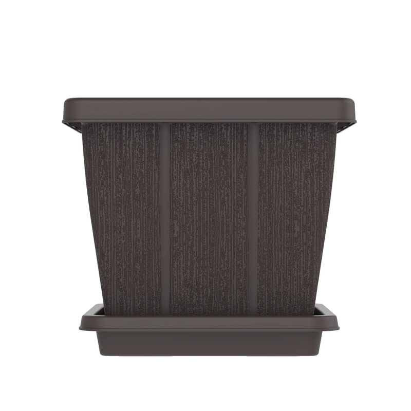 COSMOPLAST 10L / 20L/ 30L / 45L Cedargrain Square Planter with Tray - IFFPXX Series