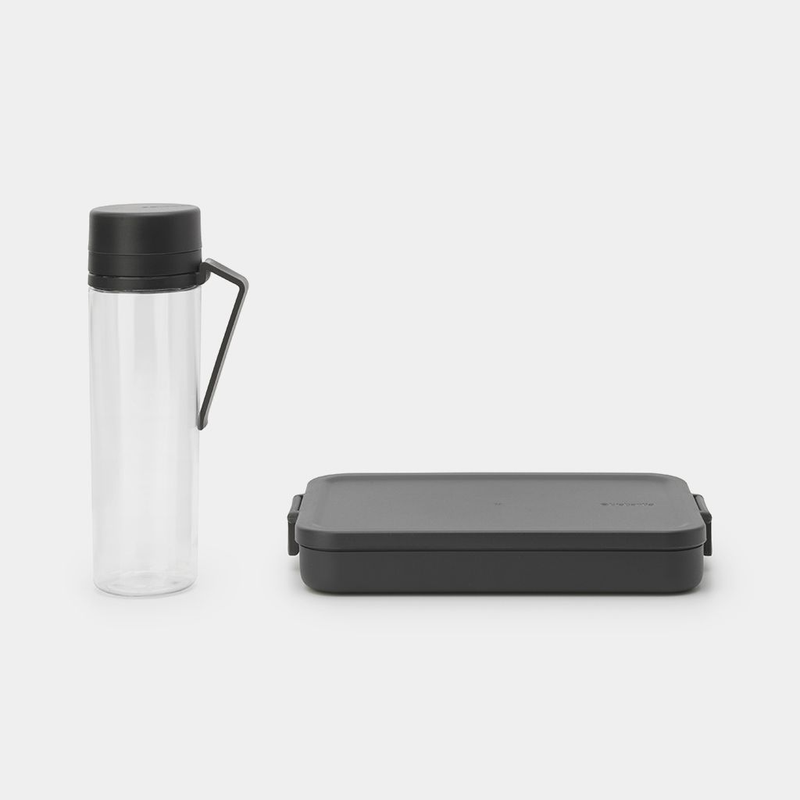 BRABANTIA Make & Take Break Set, 2 pieces (Water Bottle + Lunch Box Flat Plastic) - 206689