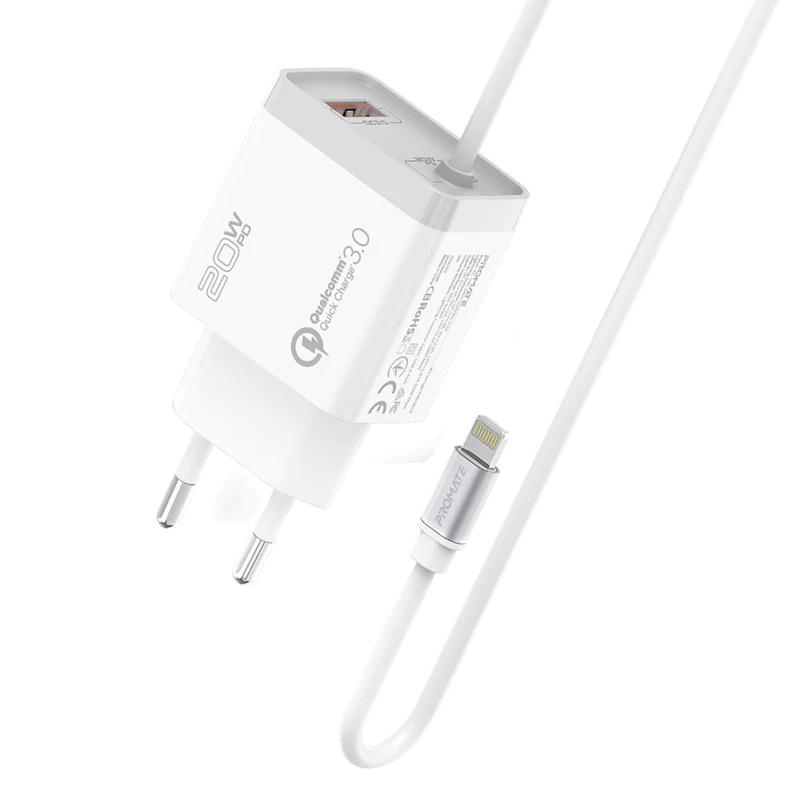 PROMATE 20W Ultra-Fast Charging Wall Charger - ICHARGE-PDQC3