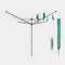 BRABANTIA 60m Rotary Cloth Dryer Lift-O-Matic + Ground Spike + Cover Metallic Grey - 311048