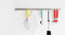 BRABANTIA Wall Rail, 60cm/23.6 inch, 7 Hooks Matt Steel - 460005